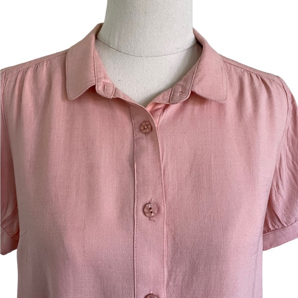 PRINCESS HIGHWAY Sz8 Peach puff sleeve button down collared top - Picture 3 of 10